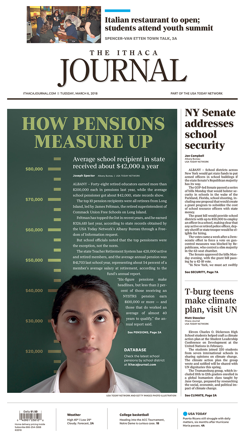 Ithaca cover about teachers' pensions